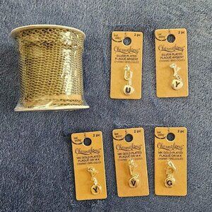 Bead Landing  Brass Ox Cable Chain Plus 3 x 14K Gold and 2 x Silver Plated Charm